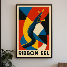 Vibrant Ribbon Eel Marine Life Art Poster
