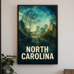 North Carolina Scenic Urban Landscape Poster