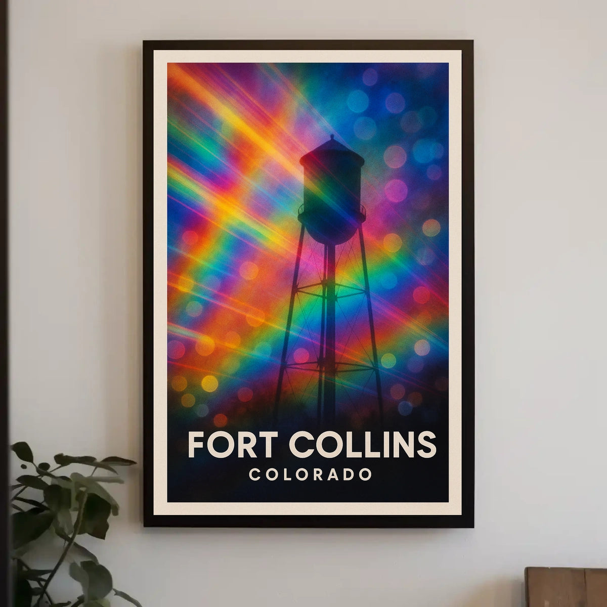Fort Collins Water Tower Minimalist Realism Decor Poster