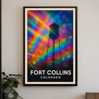 Fort Collins Water Tower Minimalist Realism Decor Poster