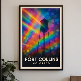 Fort Collins Water Tower Minimalist Realism Decor Poster