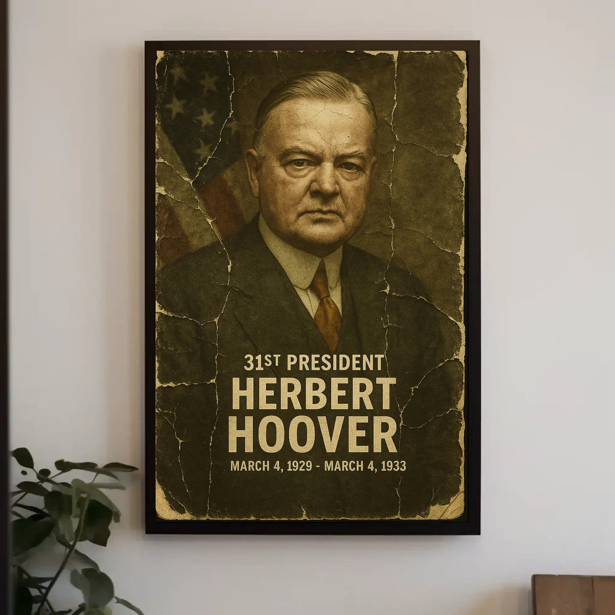 Herbert Hoover 31st President of the United States Damaged Photograph Poster