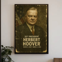 Herbert Hoover 31st President of the United States Damaged Photograph Poster