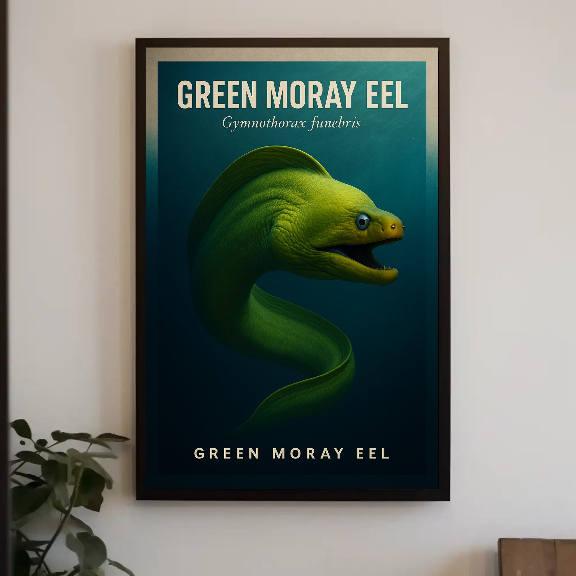 Green Moray Eel Photorealistic Artwork Animal Poster PosterGoat