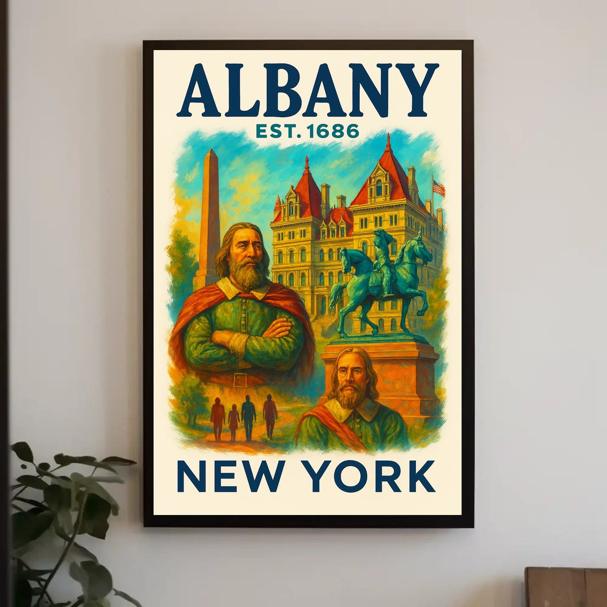 Albany History And Architecture Poster Vintage Wall Art