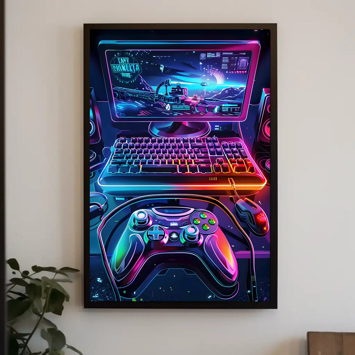 Neon Gaming Universe Poster