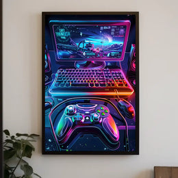 Neon Gaming Universe Poster