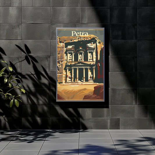 Petra Jordan Ancient Architecture Desert Poster