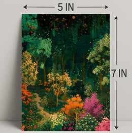 Enchanted Night Forest Fantasy with Stars Poster