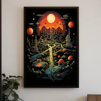 Futuristic Cosmic Landscape Poster