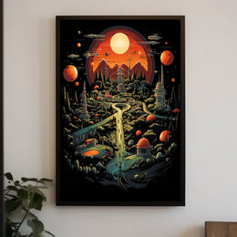 Futuristic Cosmic Landscape Poster