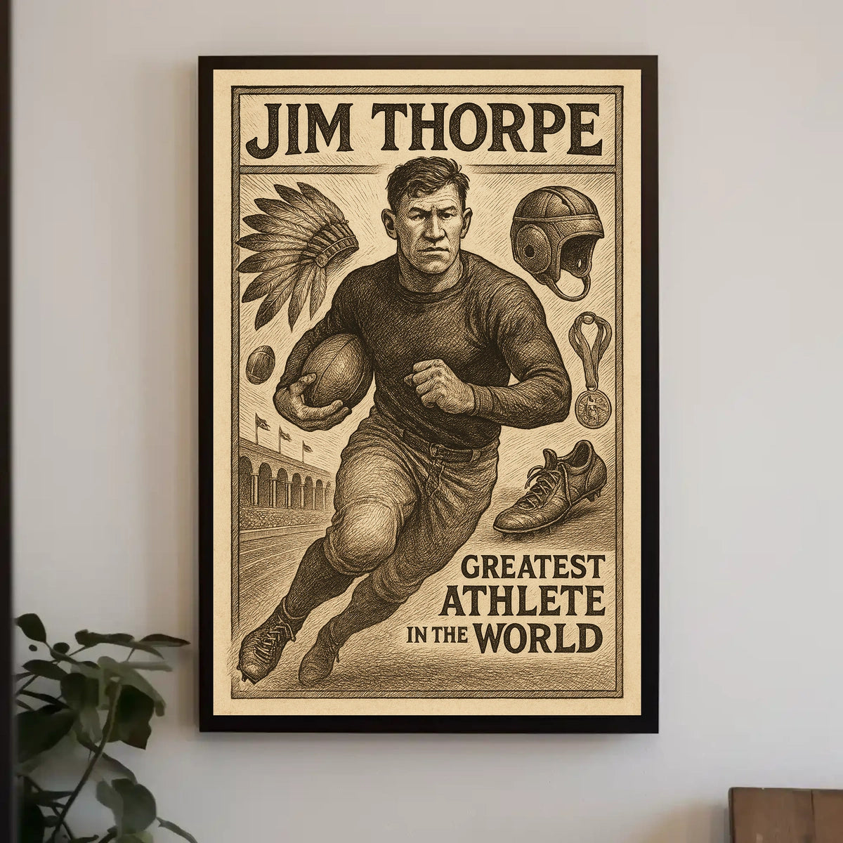Jim Thorpe Legendary Athlete Poster