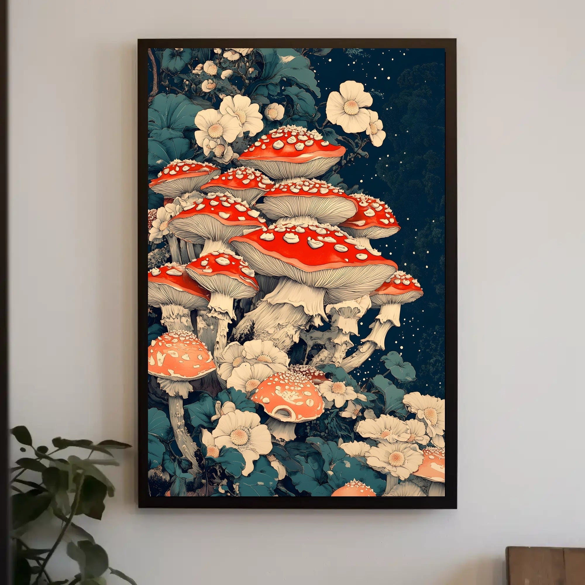 Enchanted Forest Mushrooms Wall Art Print