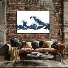 Ocean Waves Art Poster: Modern Meets Vintage