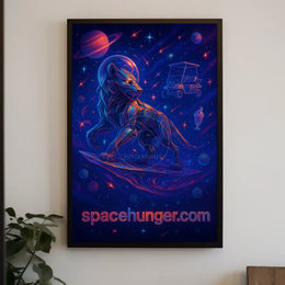 Futuristic Wolf in Cosmic Swirl Futuristic Sci-Fi Poster