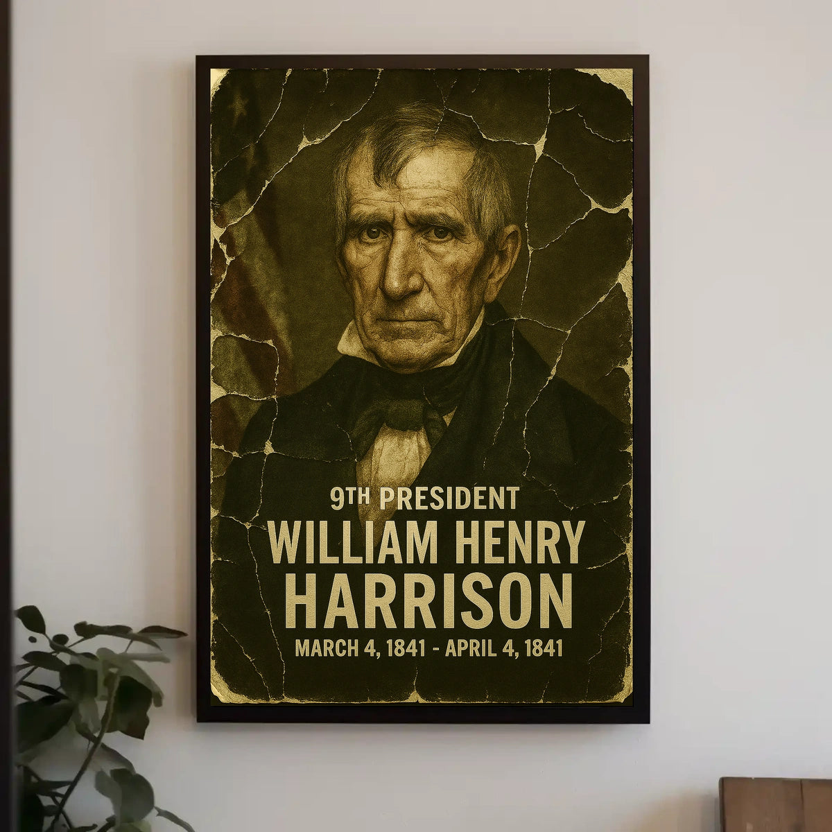 William Henry Harrison 9th President of the United States Damaged Photograph Poster