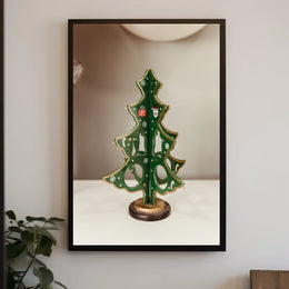 Festive Wooden Christmas Tree Poster