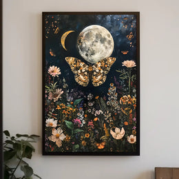 Moonlit Garden Dreamscape Fantasy Poster