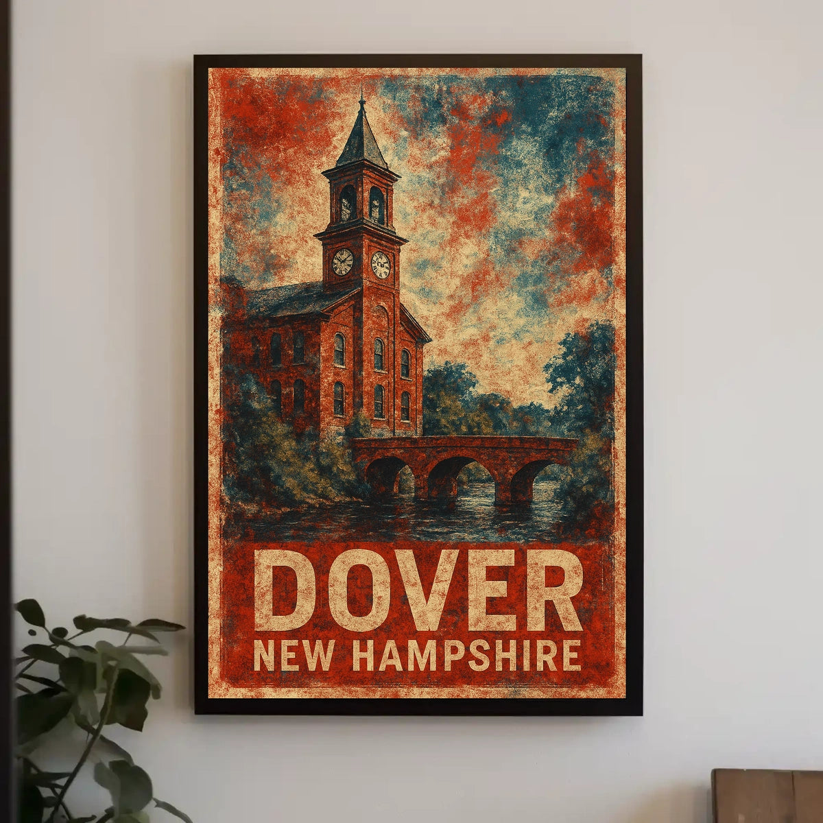 Dover NH Scenic Vintage Travel Decor Poster