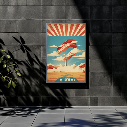 Bolingbrook Illinois Cityscape Art Print Vintage Travel Poster