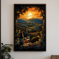 Sunset Vineyard Serenity Poster