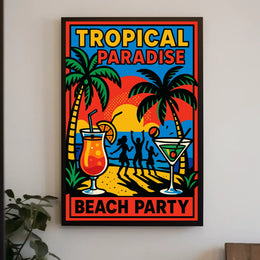 Tropical Paradise Beach Party Poster