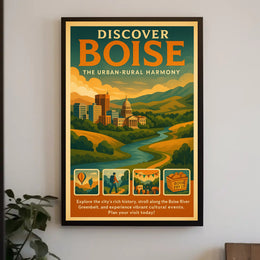 Boise Harmony: Urban and Rural Travel Poster PosterGoat