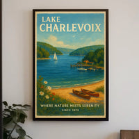 Lake Charlevoix Escape: Vintage Travel Poster