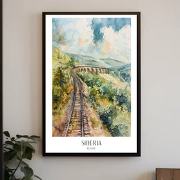 Siberian Railway Adventure in Watercolor Travel Poster PosterGoat