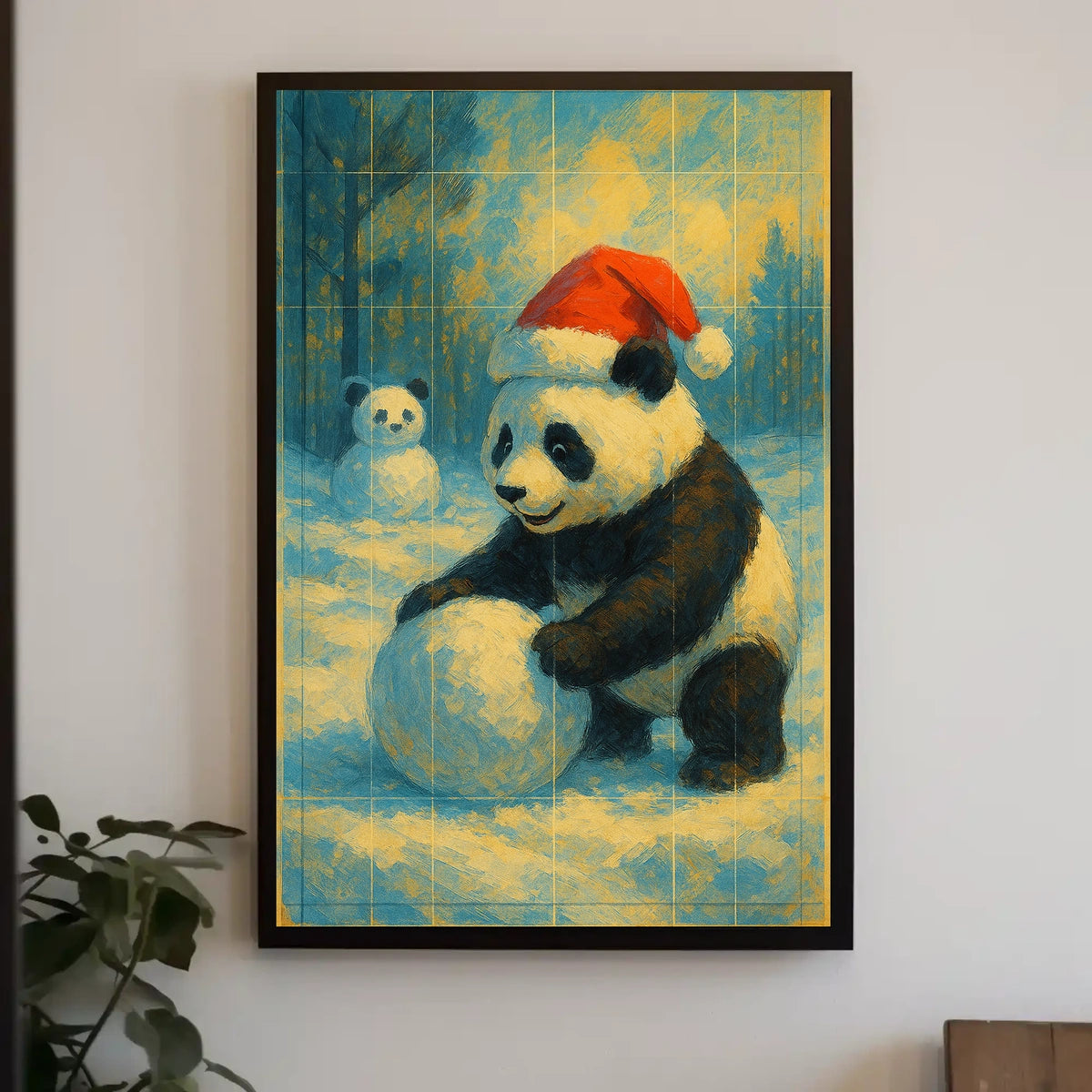 Festive Panda In Winter Wonderland Poster