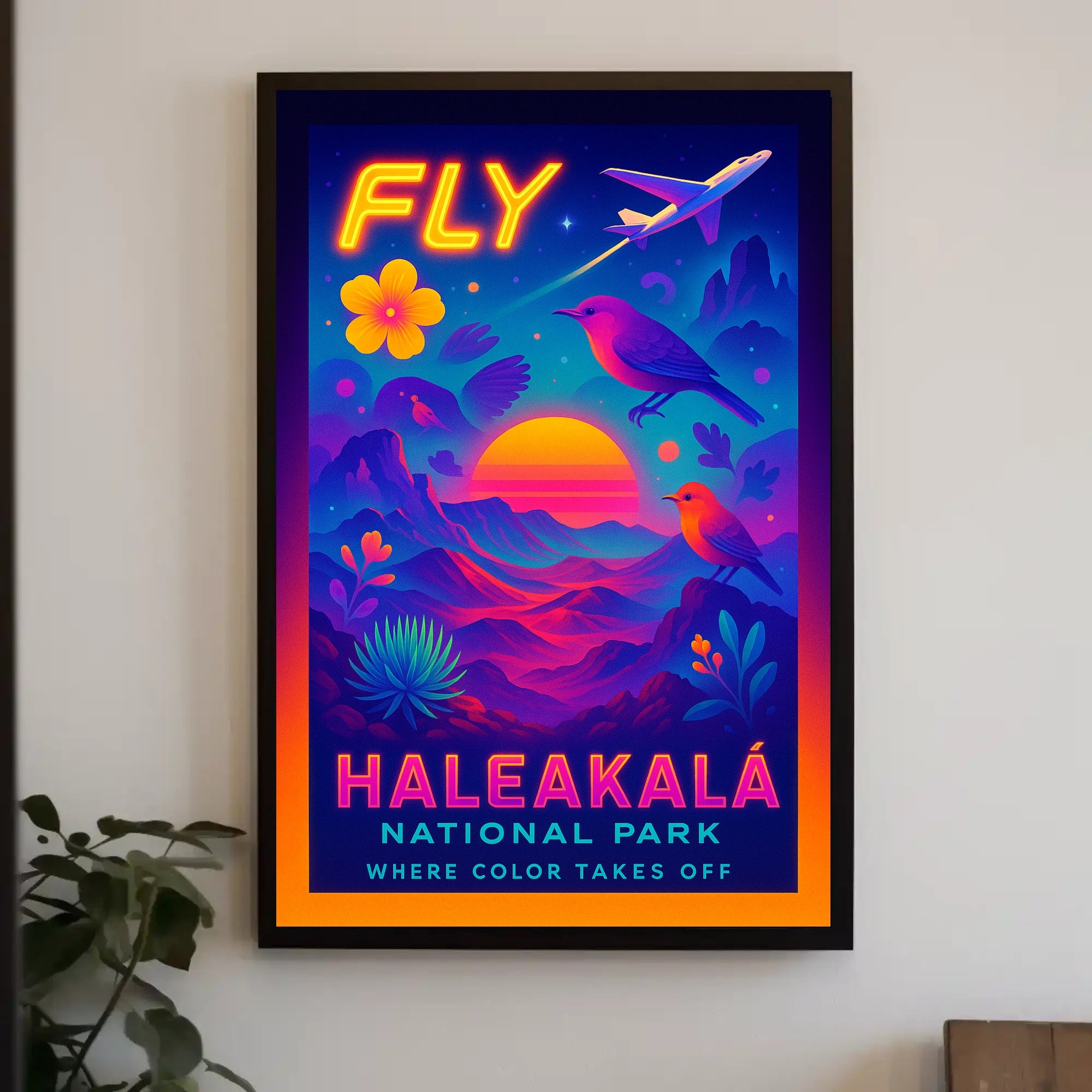 Fly to Haleakalā Wall Art Print
