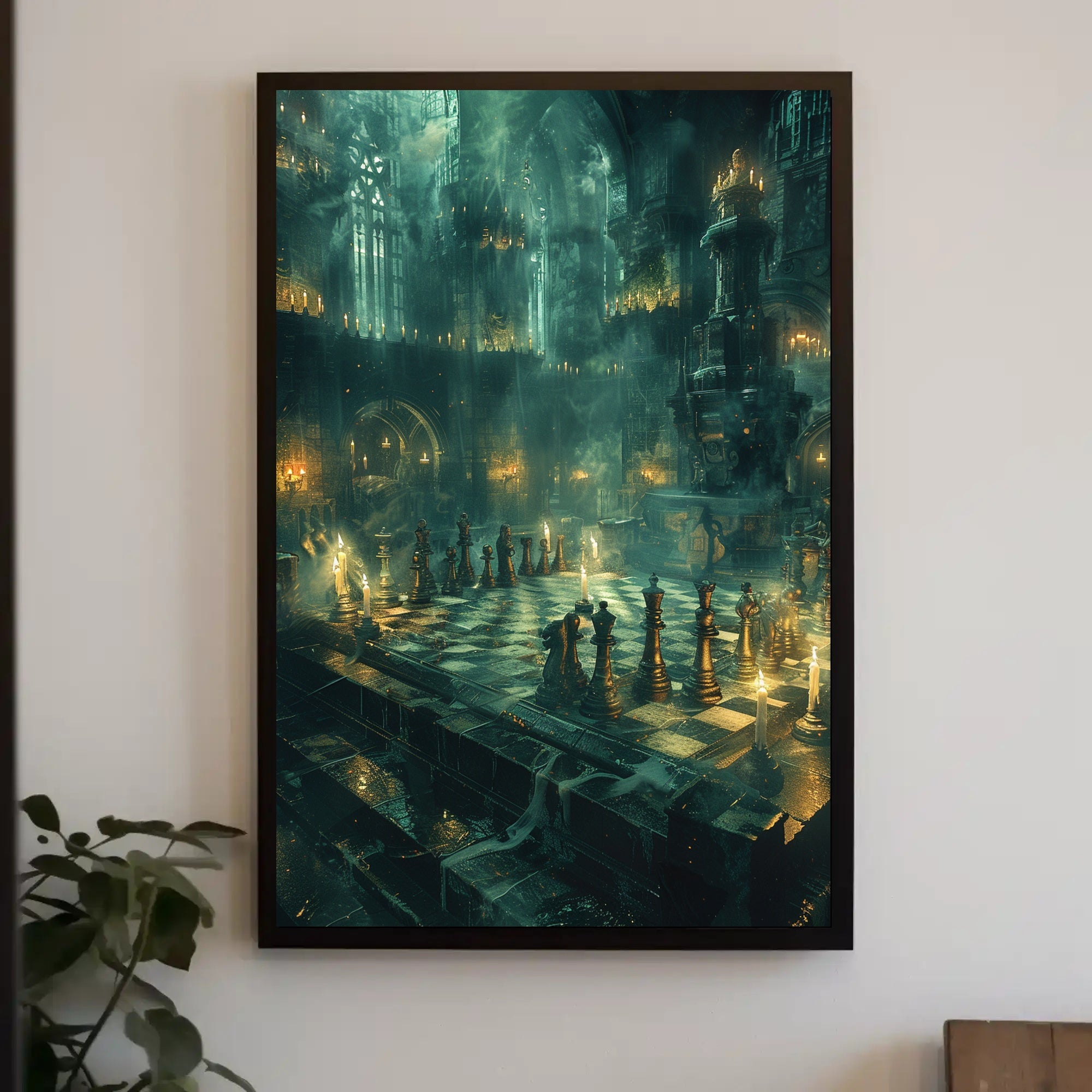Gothic Chess Cathedral Surreal Scene Fantasy or Mythology Poster PosterGoat