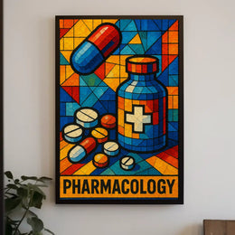 Pharmacology Mosaic Art Poster