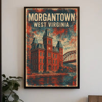 Morgantown West Virginia Skyline Photography Realism Poster