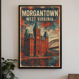 Morgantown West Virginia Skyline Photography Realism Poster