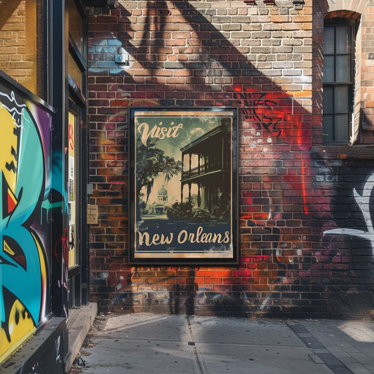 Visit Historic New Orleans Louisiana Travel Poster