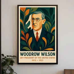 Woodrow Wilson Vintage Patriotic Graphic Art Poster