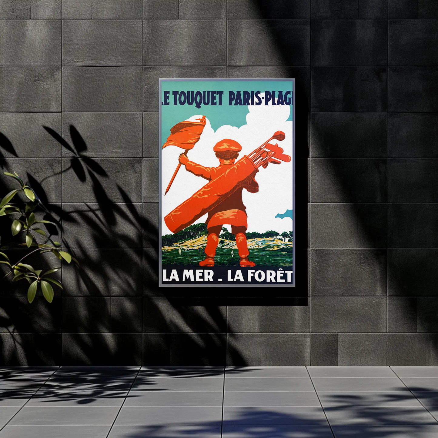 Le Touquet Paris Plage Golf Scene Vintage Travel Poster
