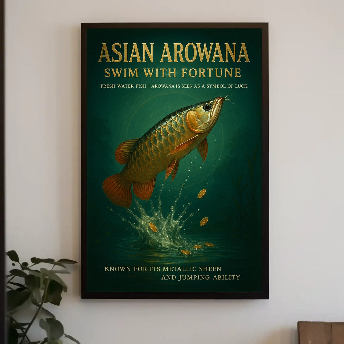 Asian Arowana Swim with Fortune Poster