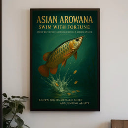 Asian Arowana Swim with Fortune Poster