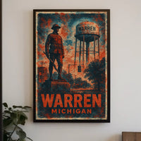 Warren Michigan Scenic Heritage Vintage City Poster