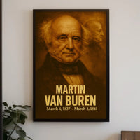 Martin Van Buren Poster Vintage Analog Film Aesthetic Presidential Portrait Wall Art Historical Print