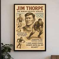 Jim Thorpe Legendary Sports Icon Poster