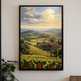 Tuscany Landscape with Vineyards Travel Poster