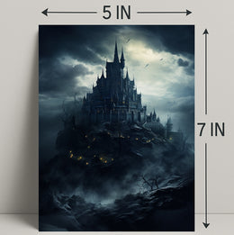 Mysterious Castle On A Stormy Night Poster
