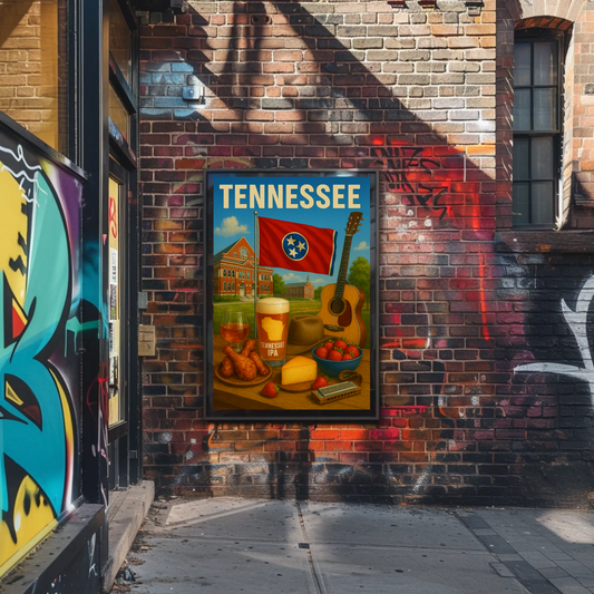 Tennessee IPA Music Chicken Whiskey Travel Poster