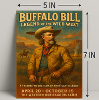 Buffalo Bill Tribute Western Poster Vintage Wall Art
