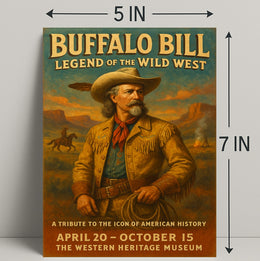 Buffalo Bill Tribute Western Poster Vintage Wall Art