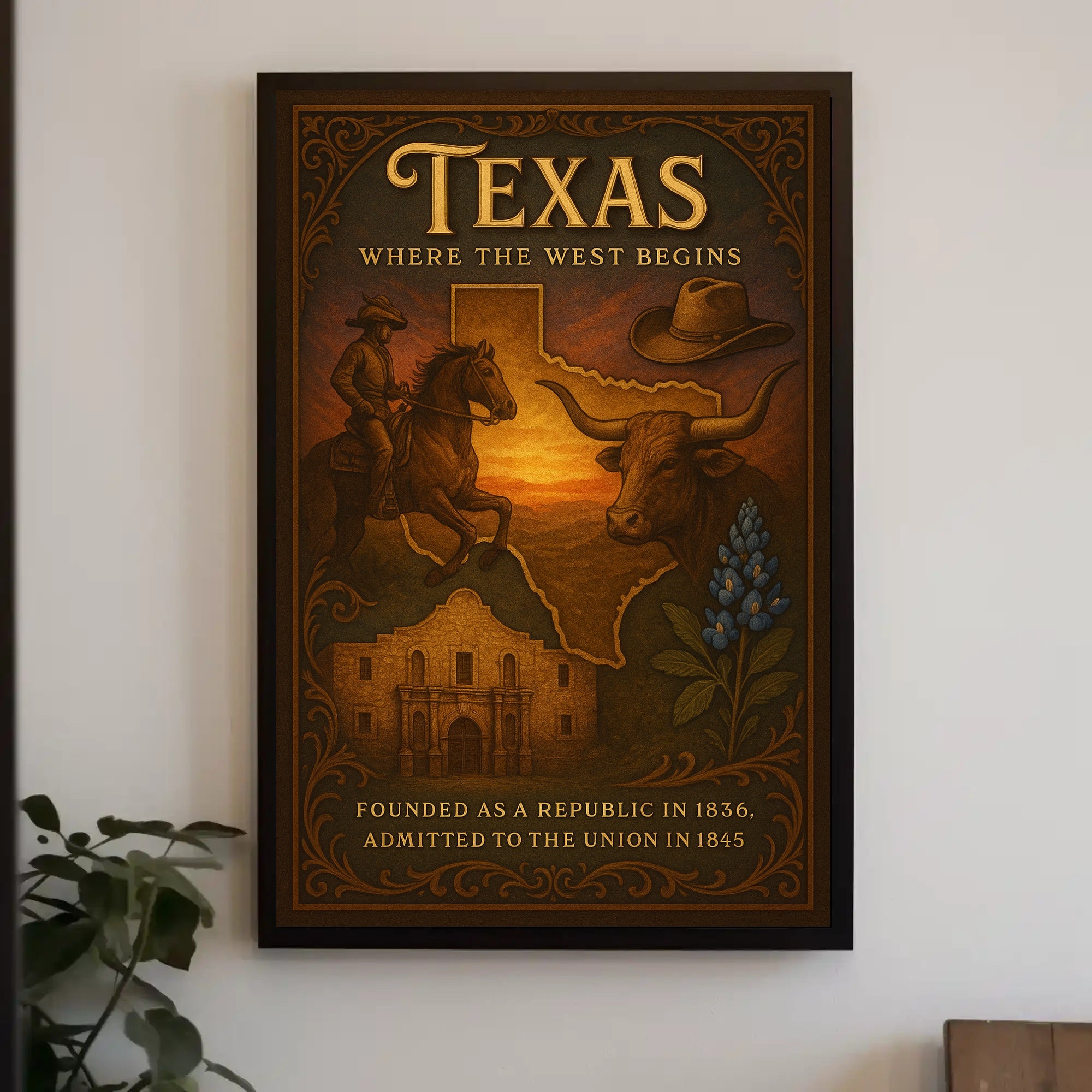 Texas Heritage Vintage Art: Cultural or Heritage Poster