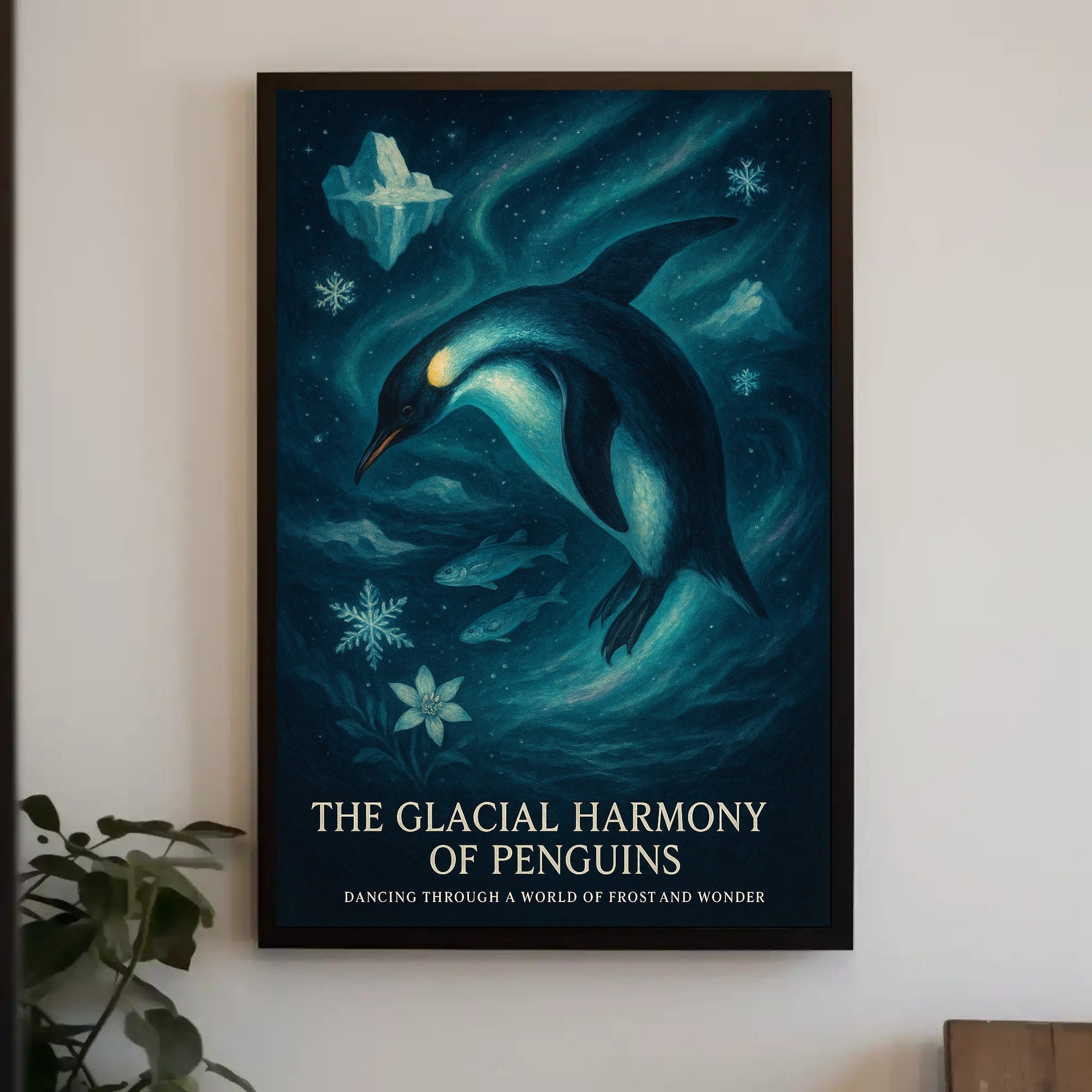 Glacial Harmony Penguins Wall Art Print